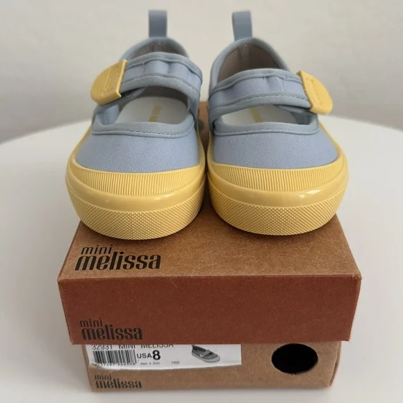 Mini Melissa Basic Blue and Yellow Sneaker 8C - Picture 3 of 10
